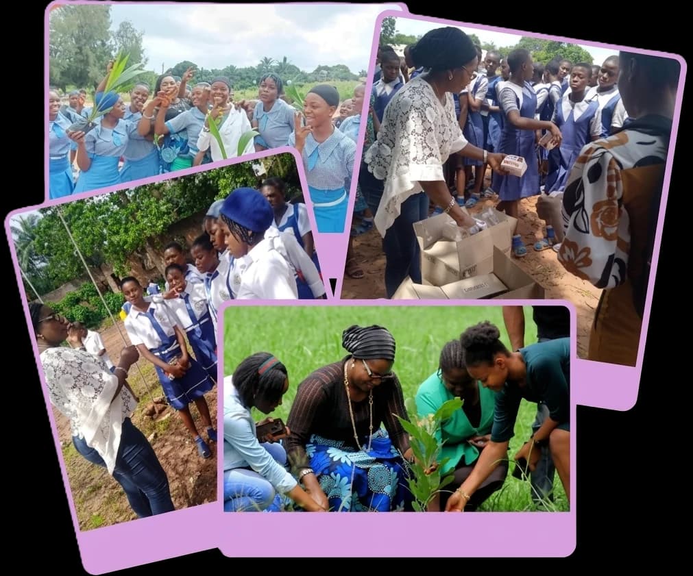 Collage showing women and girls program activities